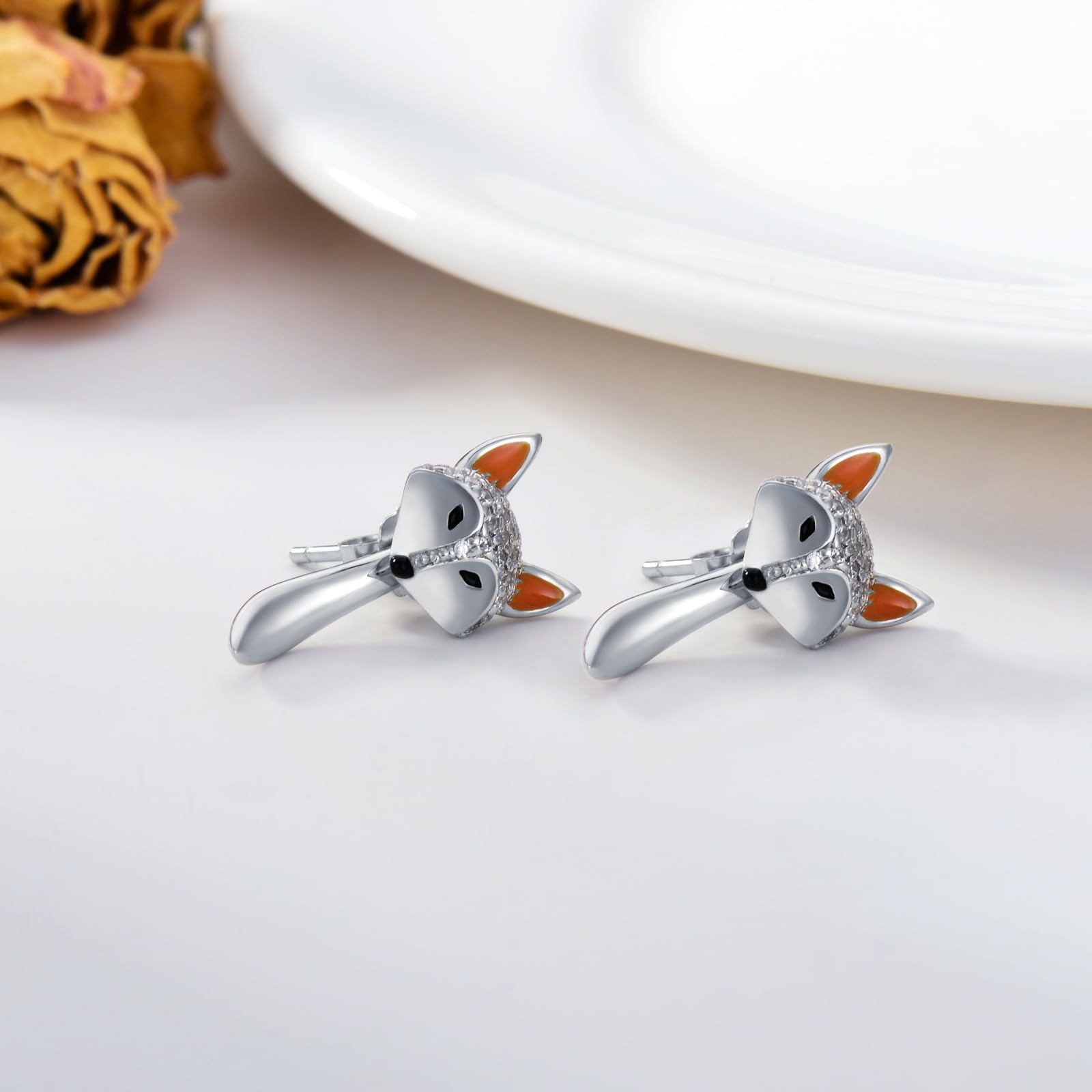 Fuchs Ohrringe 925 Sterling Silber Fuchs Ohrringe Hängende Fuchs Schmuck Geschenke für Damen Mädchen