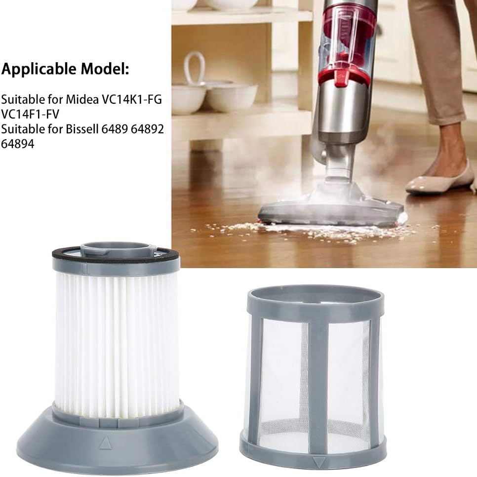 Replacement Vacuum Filter for Bissell 6489 64892 64894, Replacement Vacuum Filter Compatible with Midea VC14K1-FG VC14F1-FV, Replacement Filter Accessories Kit