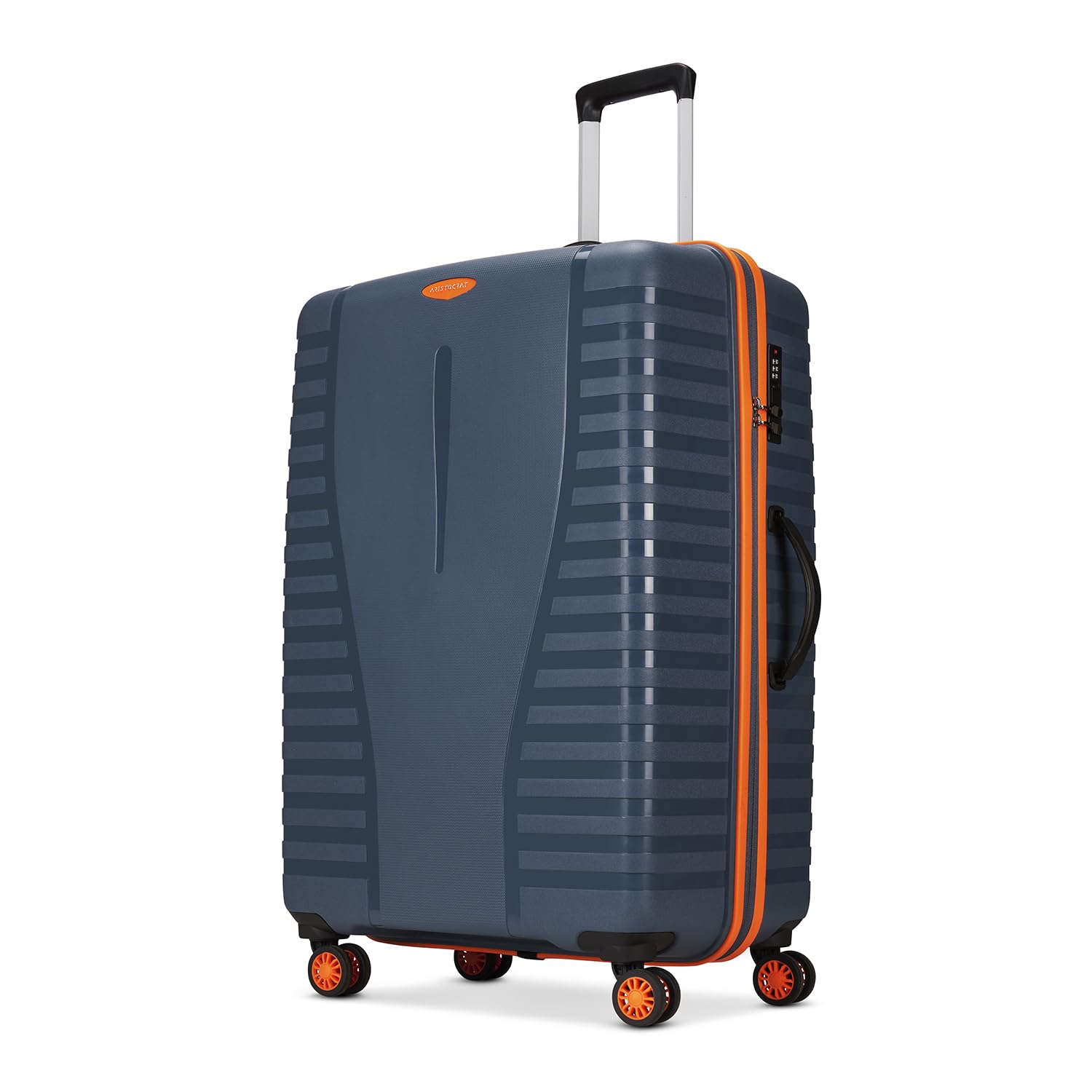 Aristocrat Airpro Max 8-Wheel Large, Hard Case Trolley Bag, Spanish Blue | Durable Polypropylene Case, Spacious, Combination Lock, Sturdy Zipper, Lightweight Travel Luggage, 3-Year Global Warranty