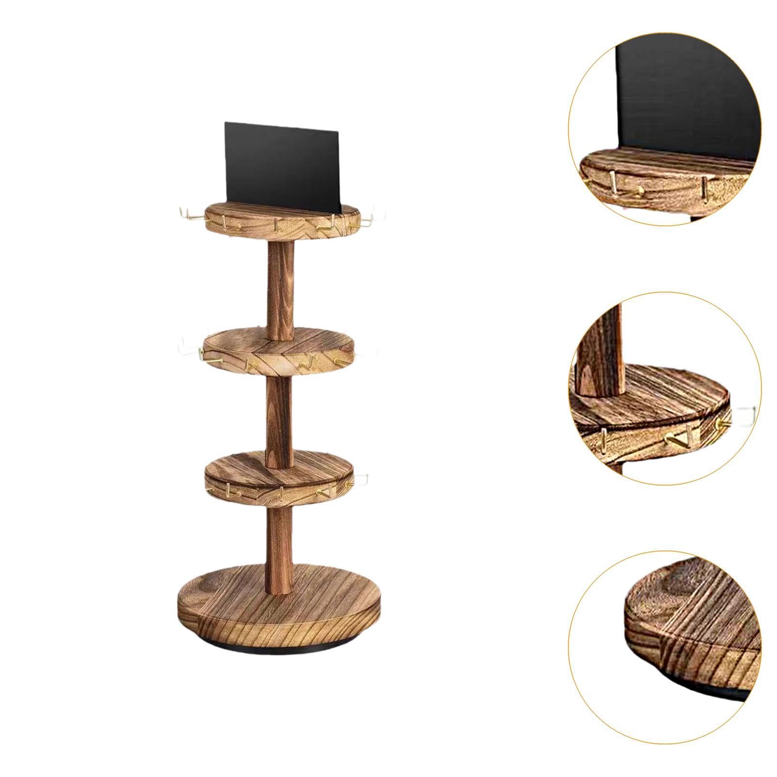 Amagogo Armband-Präsentationsständer, Schmuck-Organizer mit Werbetafel, modernes, stabiles 3-stufiges Schmuck-Aufbewahrungsregal für Fußkettchen, Kaffee