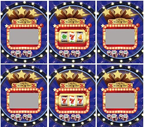 Casino Games Scratch Off Gambling Cards for Fun Vegas Casino Gambling Games Night Party Supplies, 30 Pack Slot Machine Theme Designed Cards Including 4 Winning 777 Game Cards