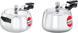 Hawkins Contura Pressure Cooker, 3 Litres & Aluminium Pressure Cooker, 5 Litre, Silver Combo, 3 Liter Price In India