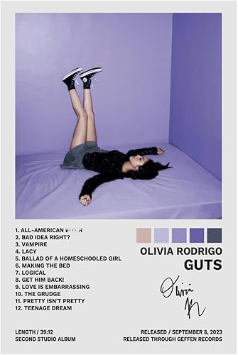 BAON Olivia - Póster de Rodrigo Guts para portada del álbum, pintura decorativa, lienzo, pósteres de pared, 12 x 18 pulgadas
