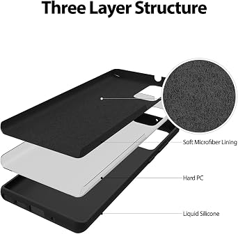 GOOSPERY Liquid Silicone Case Compatible with Galaxy Note 20 (6.7 inches - 2020) Silky-Soft Touch Full Body Protection Shockproof Cover Case with Soft Microfiber Lining - Black