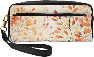 Fall Leaves Print Travel Toiletry Bag for Women Men Lightweight Small Cosmetic Makeup Bag Organizer Portable Storage Zipper Shaving Bags With Handle for Toiletries Shaving Accessories