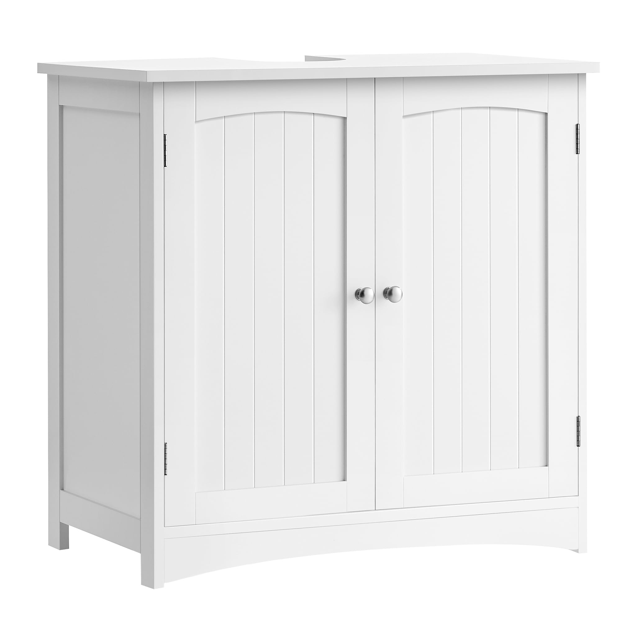 VASAGLE Waschbeckenunterschrank, Unterschrank, Badezimmerschrank, 40 x 70 x 70 cm, 2 Türen, Badschrank, höhenverstellbare Ablage, weiß BBC011W01