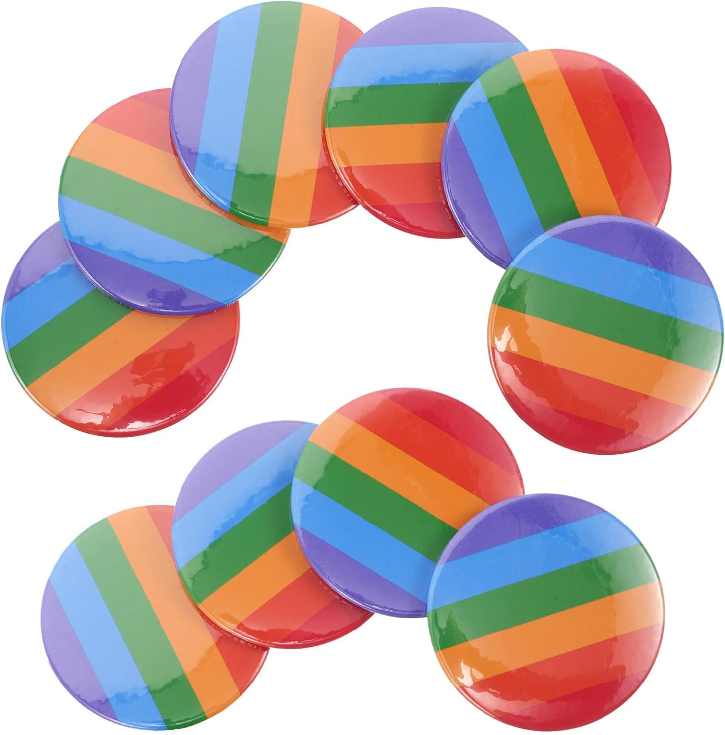 10pcs Rainbow Badge Pins for Pride Month Party Celebration
