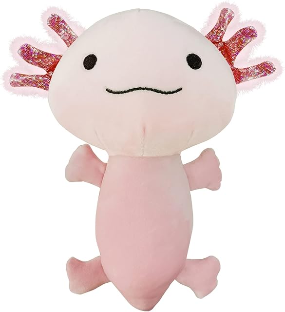 1 Pcs Axolotl Plush Doll Toys, 9.8 Inch Cute Animal Stuffed Plush Doll, Soft Axolotl Plush Gifts Prizes for Kids(Pink)