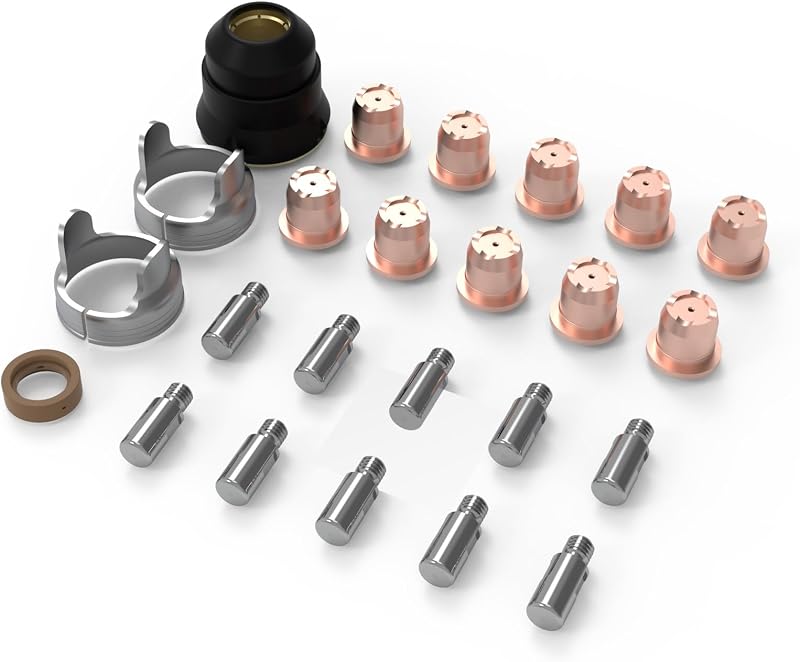 IPT40 S45, Tip Electrode Plasma Cutting Consumables, 24Pcs Kit, Fit for CUT-55DS Pro/CUT-55NHF/CUT-55DS NHF PLUS/CUT-60DS PRO/CUT-65DS PRO/CUT-65DS Plus