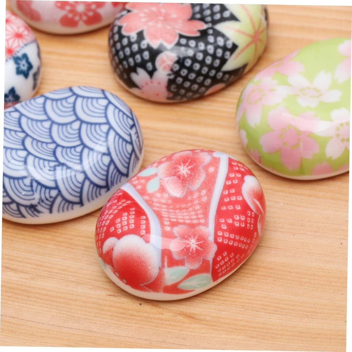 MRKU Soporte para Palillos, Soportes para Palillos de Restaurante, 6 Piezas, cerámica China, Soporte para cucharas y Tenedores, cerámica Japonesa