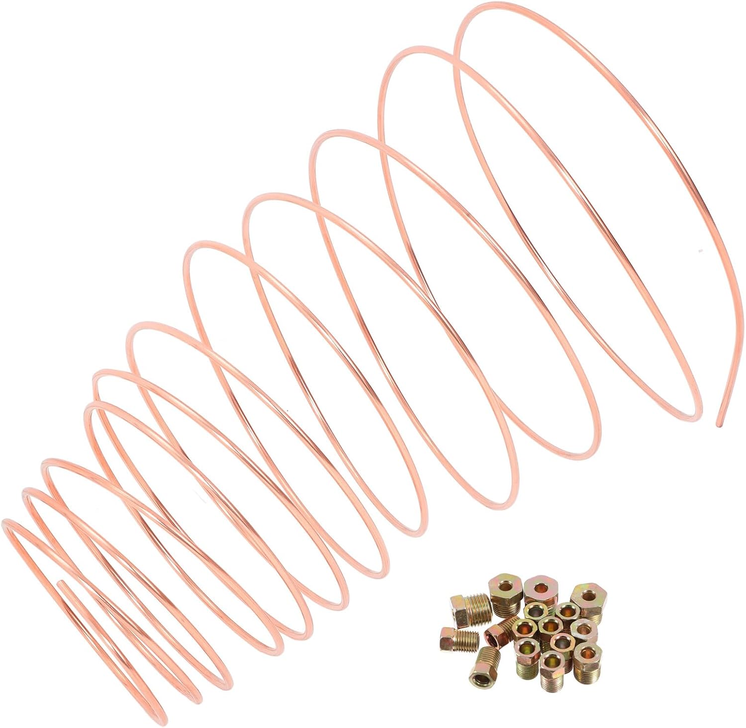 Car Brake Line Tubing Coil 3/16 Inch Zinc-plated Steel Front Brake Lines Replacement for Automotive