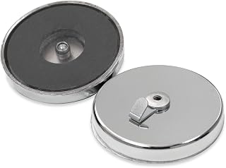 Master Magnetics 07254 Magnetic Hook with Decor Hook Chrome Plate, 2.63" Diameter, 0.750" Thick, Silver