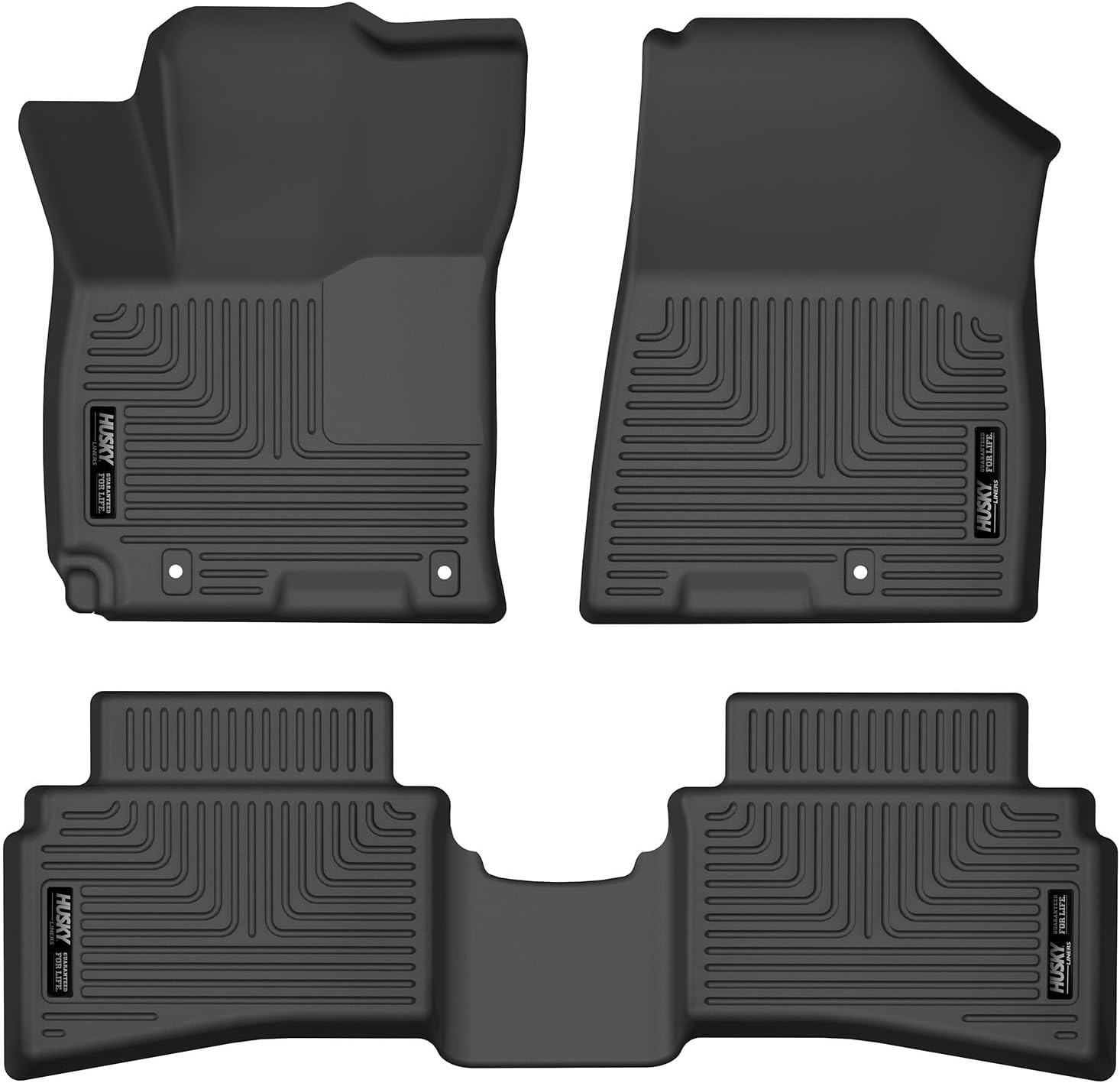 Husky Liners Weatherbeater Floor Mats | Fits 2020-2025 Hyundai Venue | Front & 2nd Row, 3-pc Black - 96691