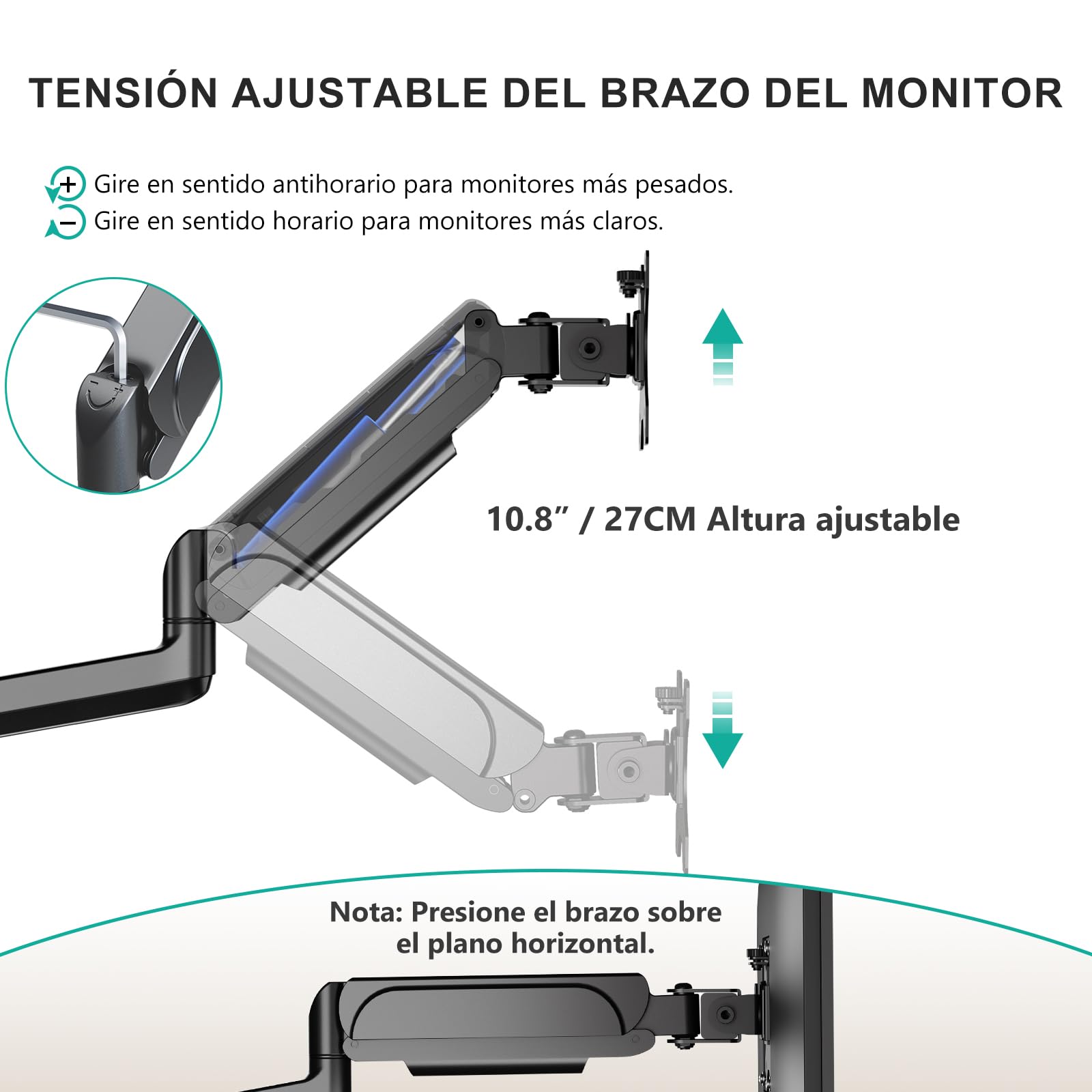 WALI Soporte para Tres Monitor para Pantalla para Pantallas de hasta 32 Pulgadas, Soporte de Monitor con Inclinación, Giro y Rotación, VESA 75 x 75/100 x 100 mm (GSDM003), Negro