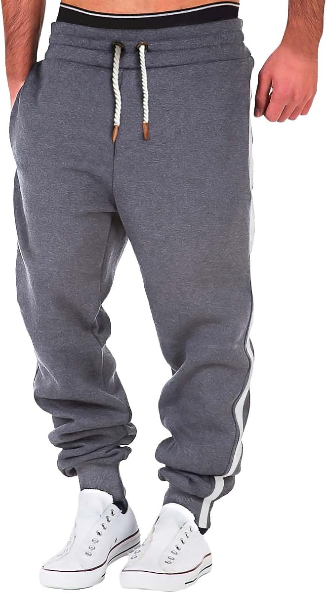 Men's Sweatpants Casual Cotton Tapered Joggers Athletic Sweat Pants for Men Workout Running with Pockets