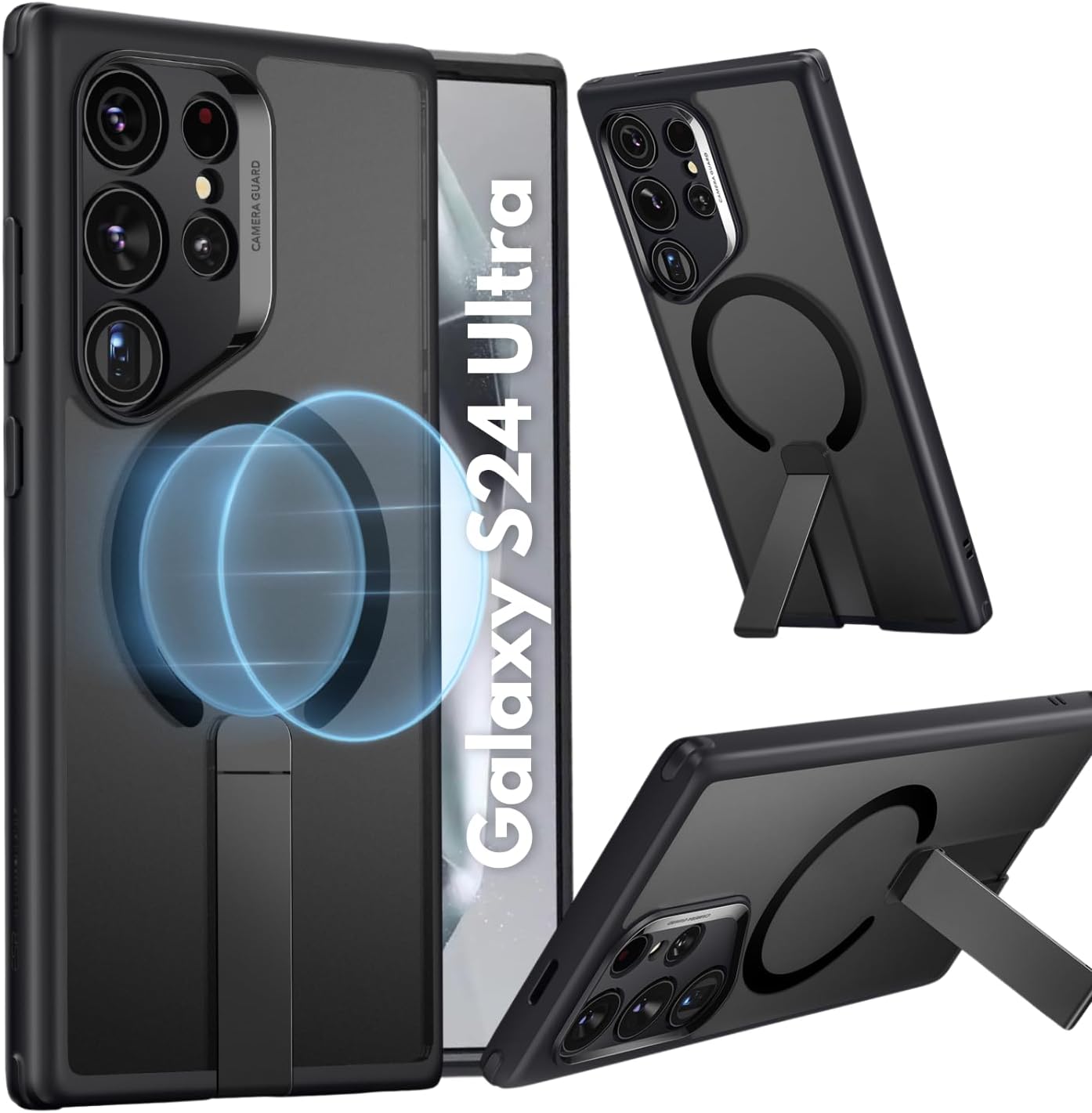Black Flickstand Boost Halolock MagSafe Case with Kickstand - For Samsung Galaxy S24 Ultra