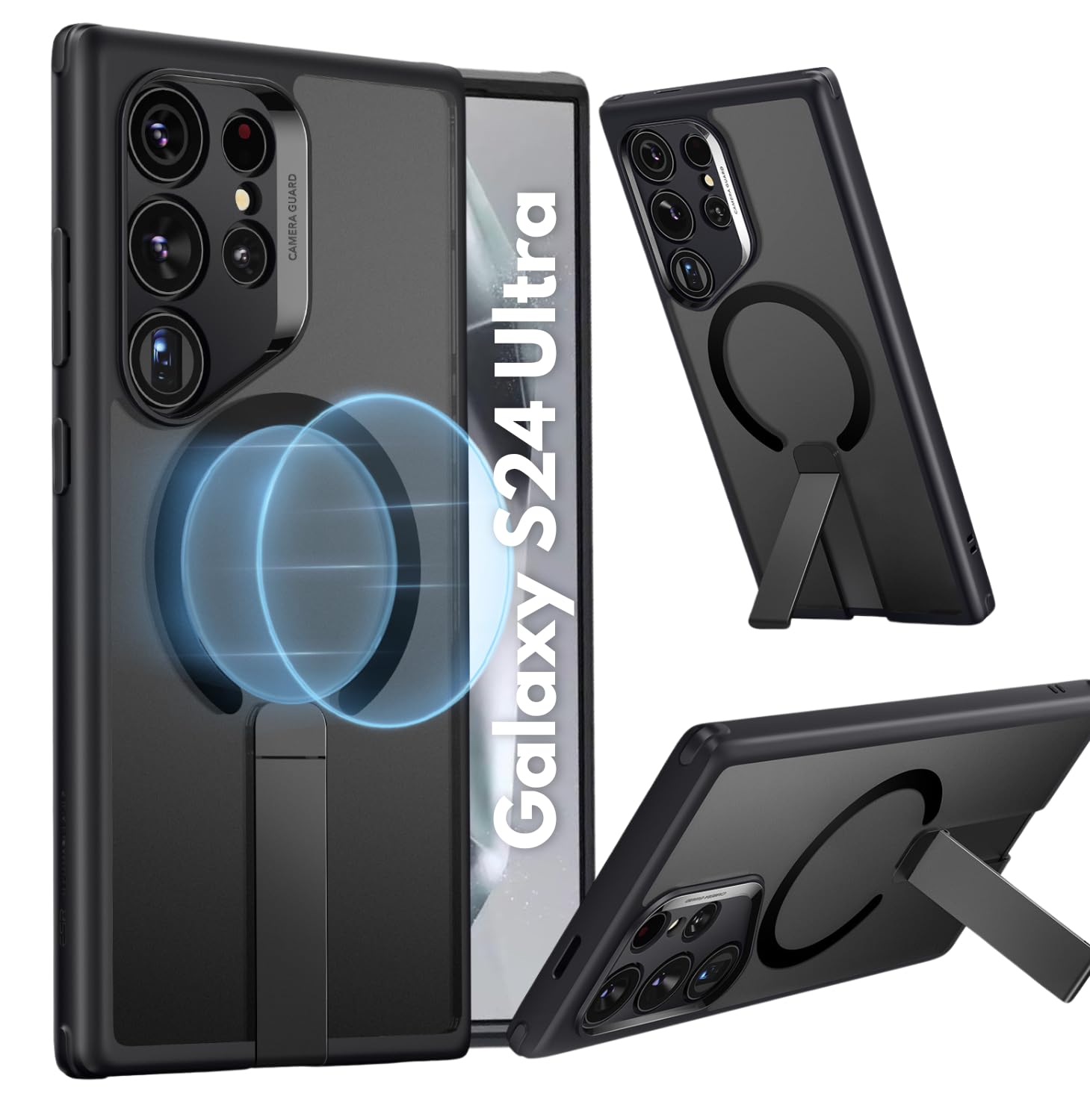 Black Flickstand Boost Halolock MagSafe Case with Kickstand - For Samsung Galaxy S24 Ultra