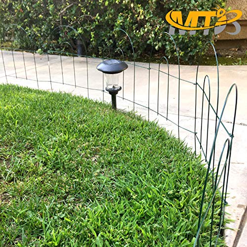 Green Garden Border Folding Fence Lawn Yard Fence 24 Inch x 10 Feet,Pack of 1 Set, Overall Length 10 Feet,Landscape Panel,Folding Patio Fences Flower Bed Section, 7 Panel Decorative Fence