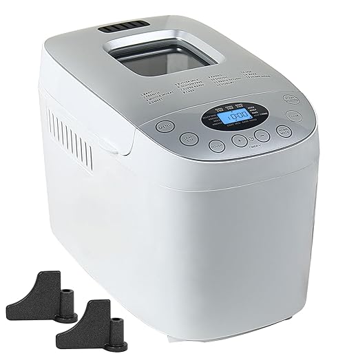 Davivy Bread Maker Machine 3.3LB Dough Maker,15-in-1 Automatic Bread Machine Maker with Nonstick Bowl, Jam& Yogurt, 3 Loaf Sizes and 3 crust settings,15-H Delay Timer（850W,Silver,3.3LB） (3.5LB)