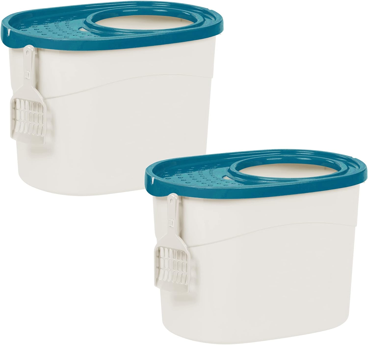 Iris Ohyama, 2 Pack, Cat litter tray with perforated lid, no odor