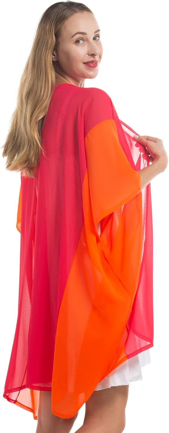 Women’s Beach Kimono Coverup Sheer Chiffon Cover Ups Swimwear Cardigan Summer - Image 2