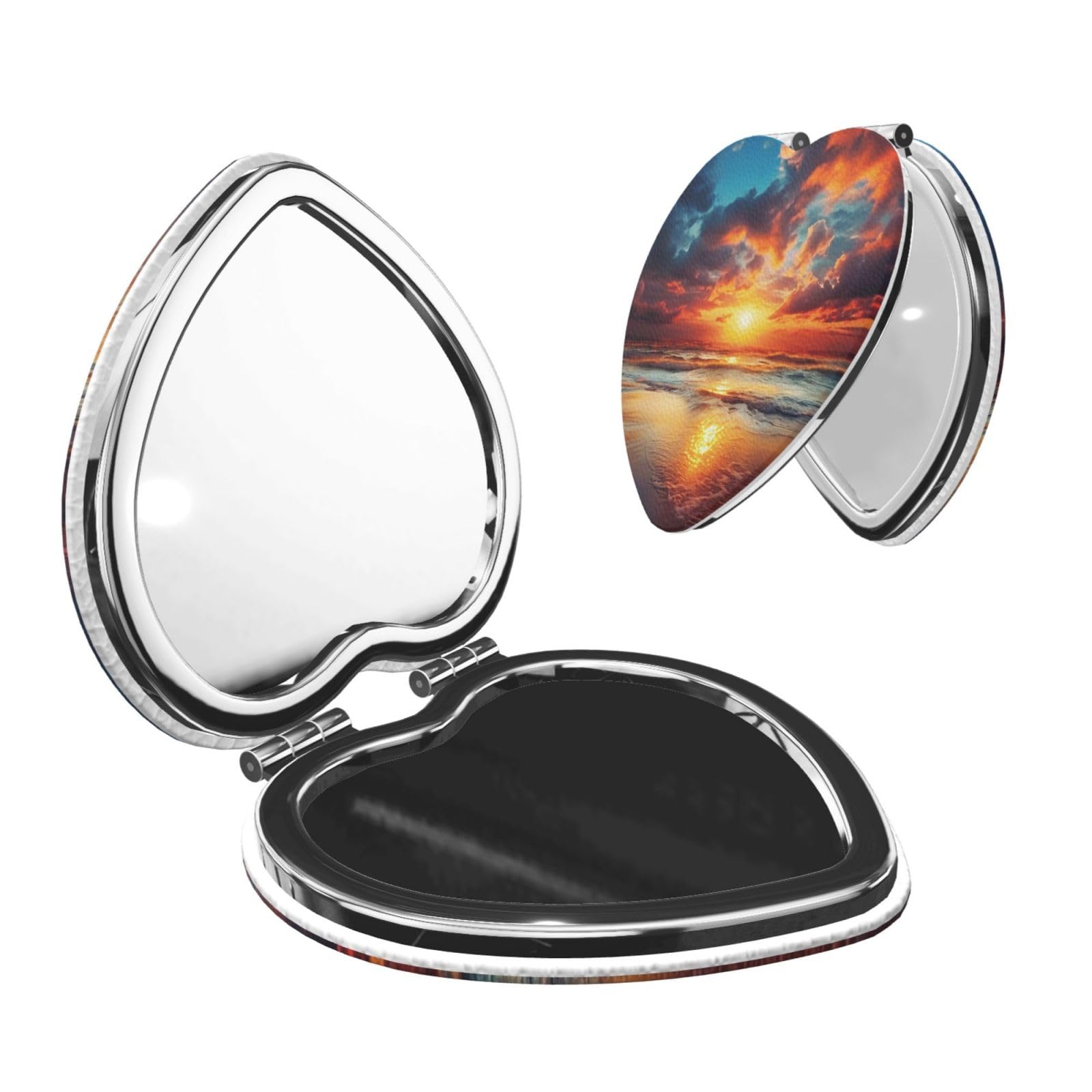 DWVTSLH Cloudy Sunset Sky Compact Mirror for Purse, Double-Sided 2X/1X Magnifying Mirror for Women Men, Travel Makeup Mirror for Handbag, Handheld Vanity Mirror for Gift