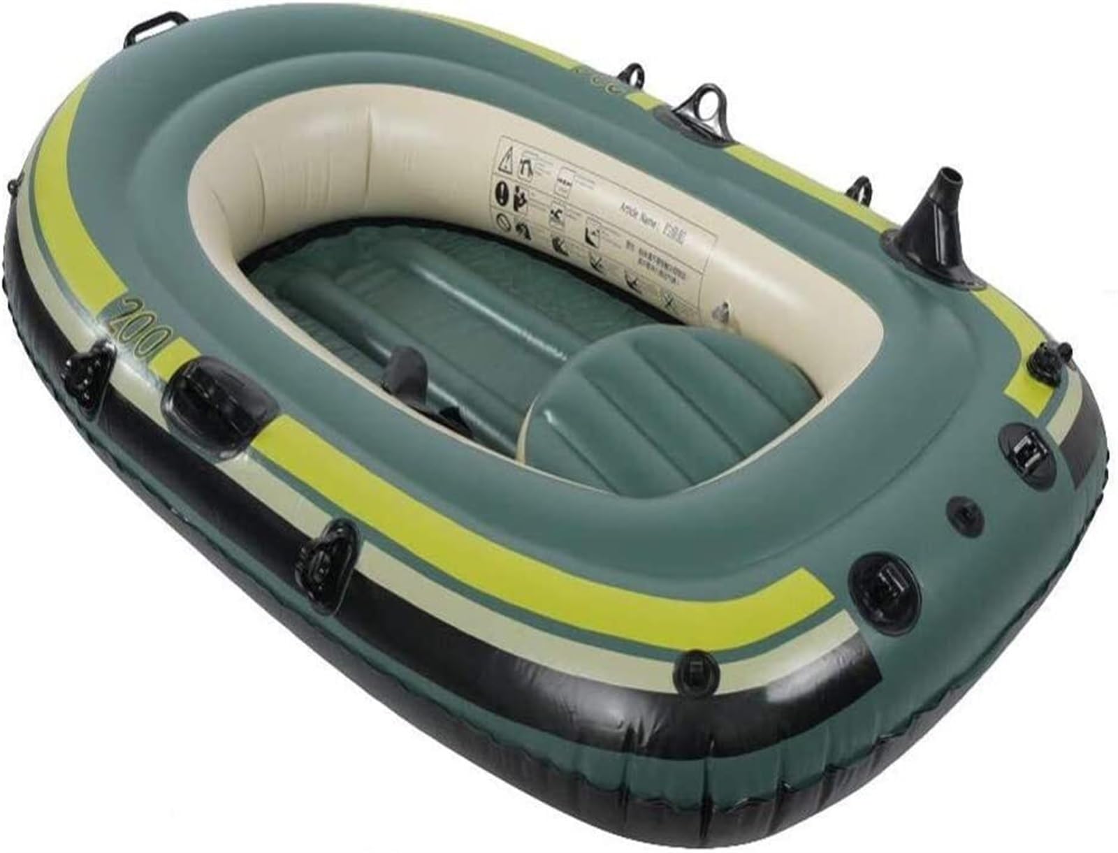 Kayak gonflable vert adulte ELzEy en plastique pour pêche et extérieur