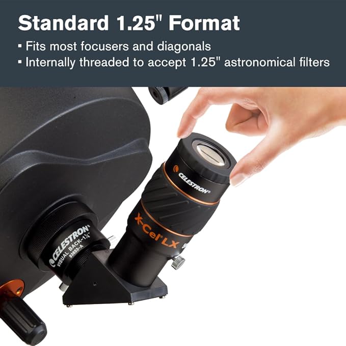 Celestron X-Cel LX Series Eyepiece-1.25-Inch 5mm 93421, Black