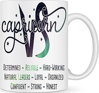Capricorn Personalised Gifts for Men Women - Capricorn Gifts Horoscope Customised Coffee Cup - Astrology Zodiac Sign Coffee Mug - December January Constellation Custom Novelty Mug Birthday Gift