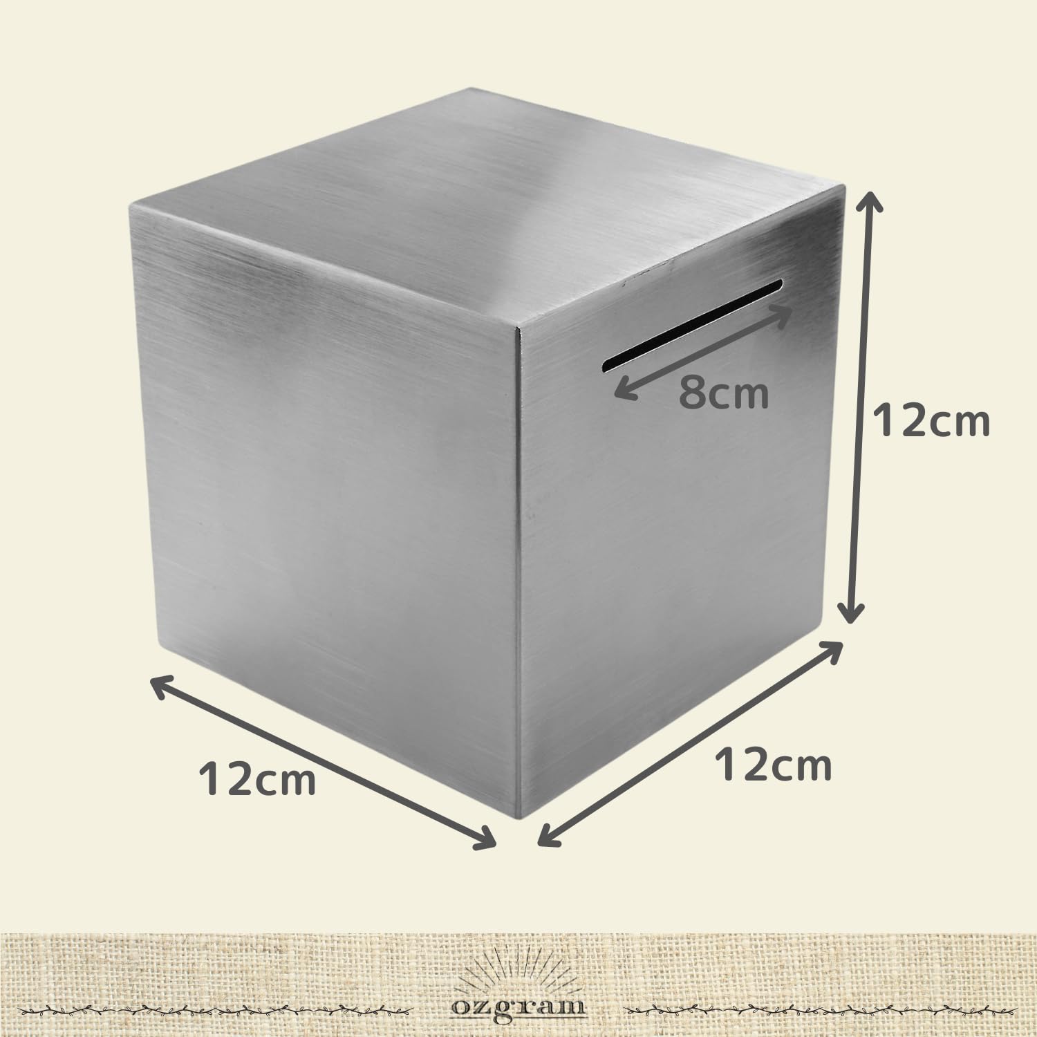 Amazon.co.jp: ozgram バンク 貯金箱 正方形 12x12x12cm 大容量