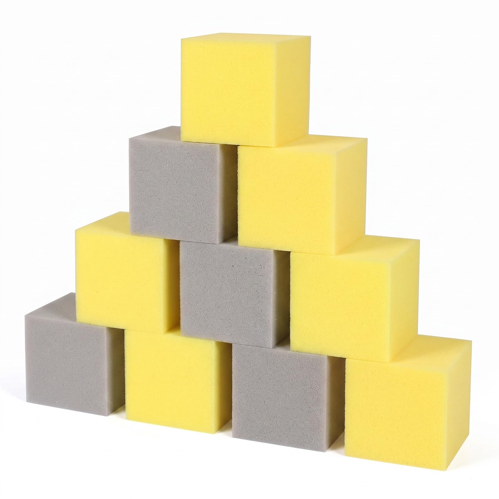 100 PCS 3.15 Inch Foam Cubes, Light Soft Foam Pit Blocks, Grey and Yellow
