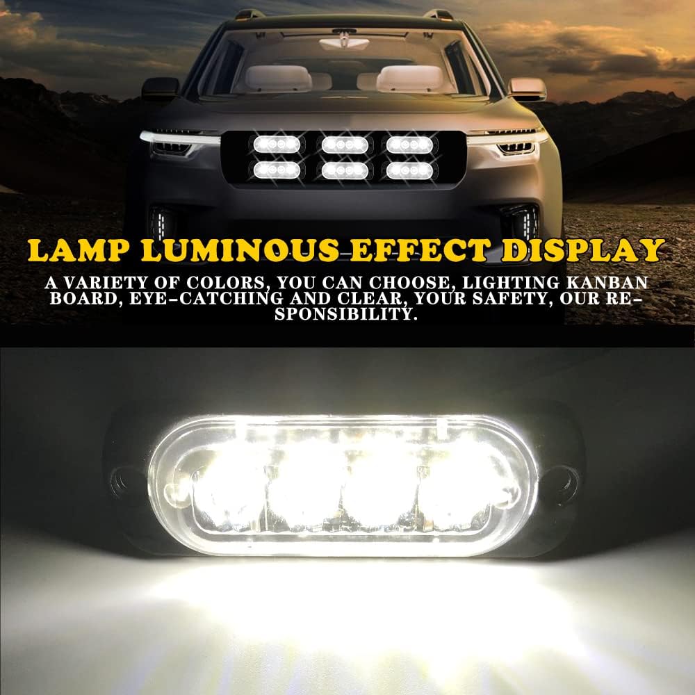 Barre Lumineuse LED Urgence Clignotante – Barre Avertissement Orange 12V/24V Pour Voiture, Camion, SUV, Puissante Et Étanchéité IP65