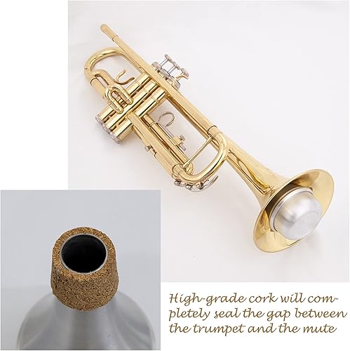 Miniatura 8 de Silenciador de práctica de latón, trompeta de aluminio, corcho, instrumento musical, parte (2 piezas (mudo+silenciador))