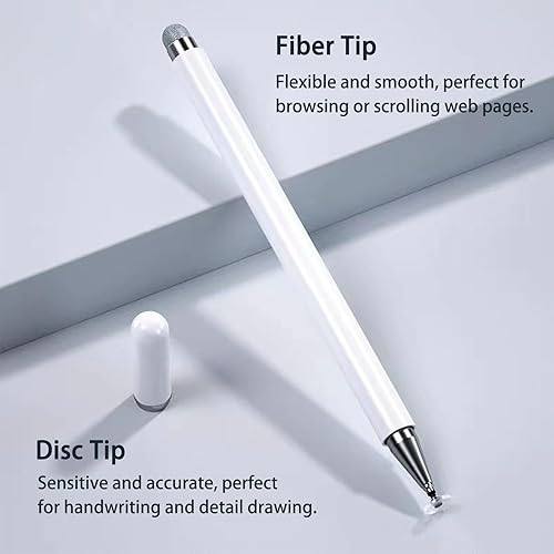 Miniatura 3 de Lápiz óptico para pantallas táctiles, disco magnético 2 en 1 y punta de fibra para iPad con tapa magnética, compatible con todas las pantallas