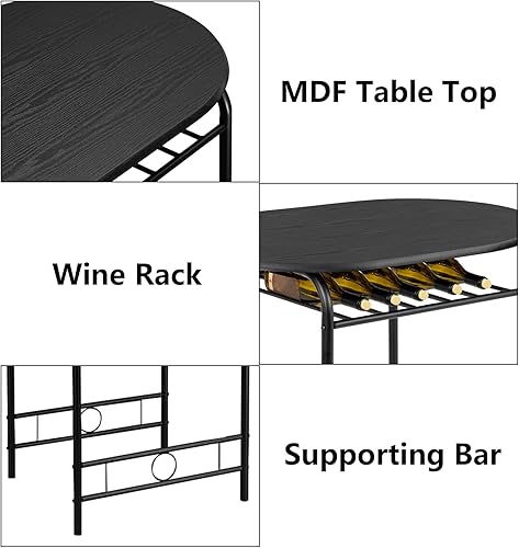 Miniatura 5 de VINGLI Juego de comedor de 3 piezas, juego de mesa de cocina pequeña para 2, juego de mesa de desayuno, mesa de madera de cocina y 2 sillas para