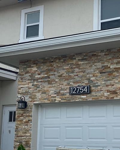 6 Inch White House Numbers for Outside modern - Modern Floating House Numbers, Creats Attractive Interesting Shadows, High Gloss Number 7