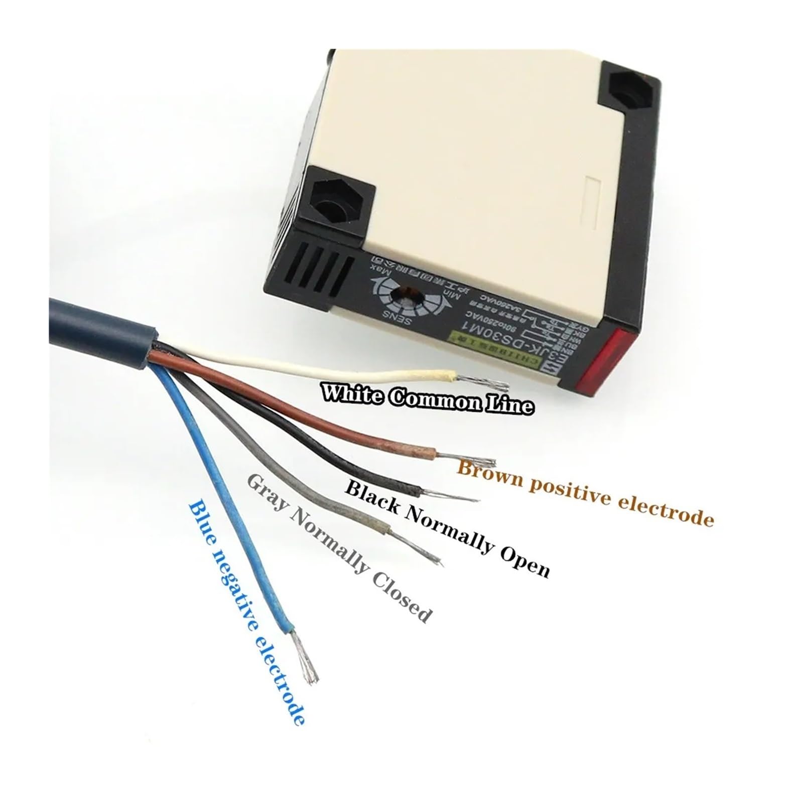 E3JK-5DM1 E3JK-5L DC12-24V/AC90-250V Interruptor de sensor fotoeléctrico infrarrojo, distancia de detección: 5 m (CA 90-250 V)
