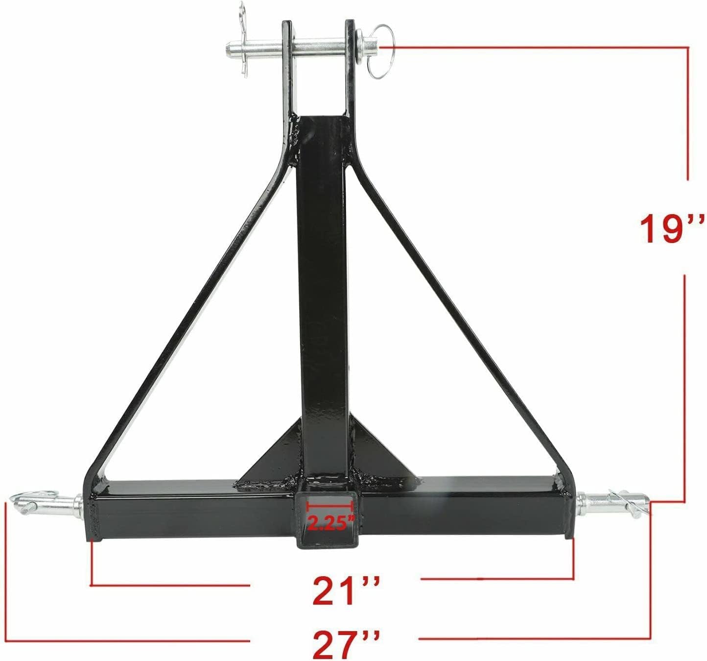 VOWAGH 2" Receiver 3 Point Trailer Hitch Category 1 Tractor Tow Drawbar Adapter Compatible with BX Kubota John Deere LM25H WLM Tractor NorTrac Kioti Yanmar, Black