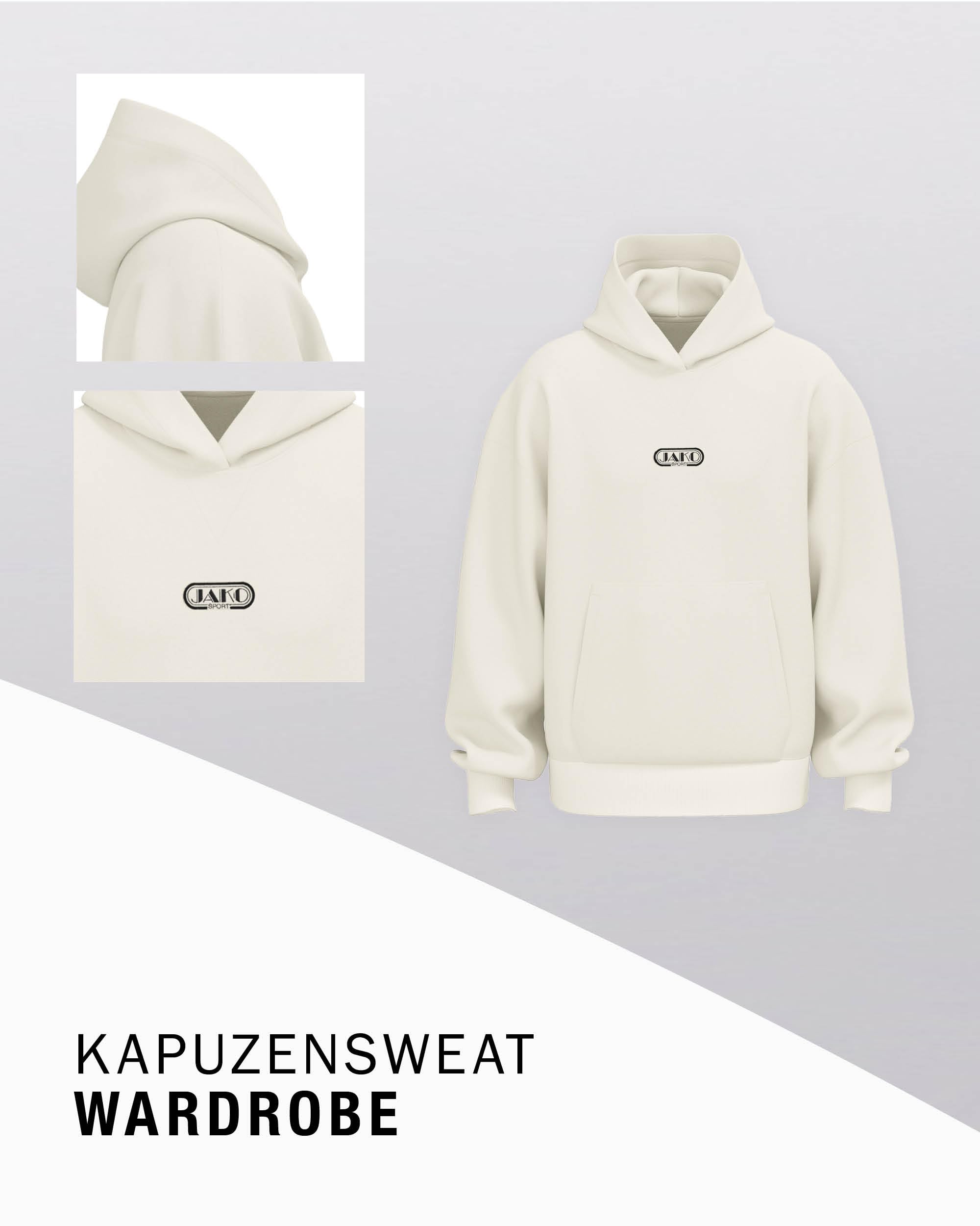 JAKO Kapuzensweat Wardrobe Kapuzenpullover Herren & Damen – Für einen lässigen Retro-Look, herrlich weiche Baumwolle 400 g/m², 100% Heavy Cotton