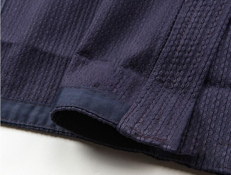 Kendo Gi Keikogi Cotton, Martial Arts Uniforms Jacket Kendo Kimono Tops Shirts Costumes - Navy Blue 6'3"/ 190cm