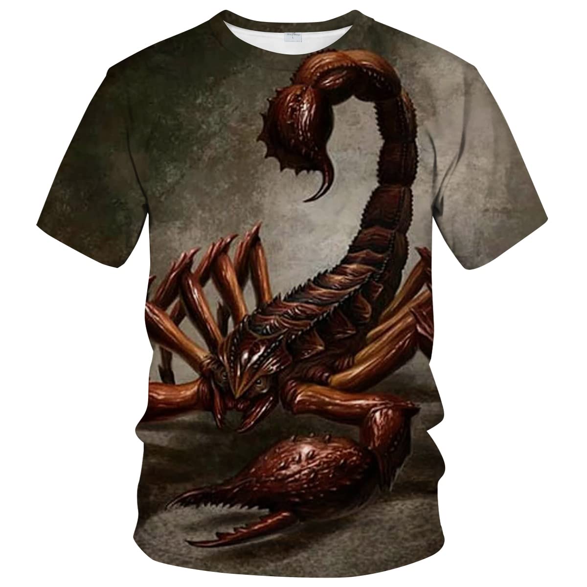 Liohans Unisex 3D Scorpion Digital Print T-Shirt Summer Casual Crew Neck Tee Shirt