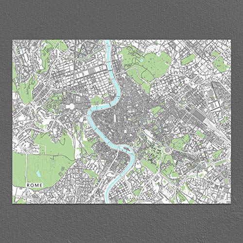 Rome Map Print, Italy, Street Map, Building Art Poster, Vatican City #TOP6