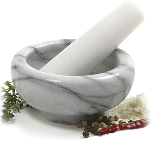 Norpro 693 - Mortero y mortero de mármol blanco 1 EA