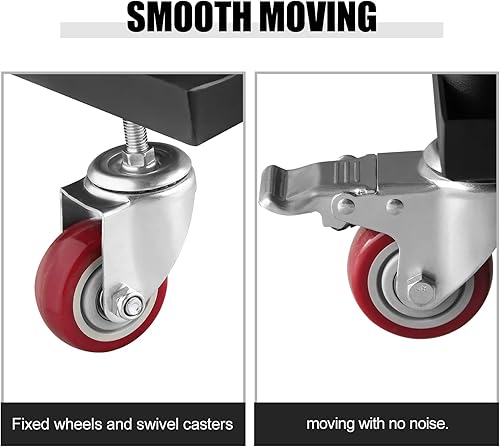 Miniatura 5 de Silla plegable Dolly Black multifunción plegable para silla comercial, carrito de almacenamiento plegable con 2 ruedas giratorias, carrito de