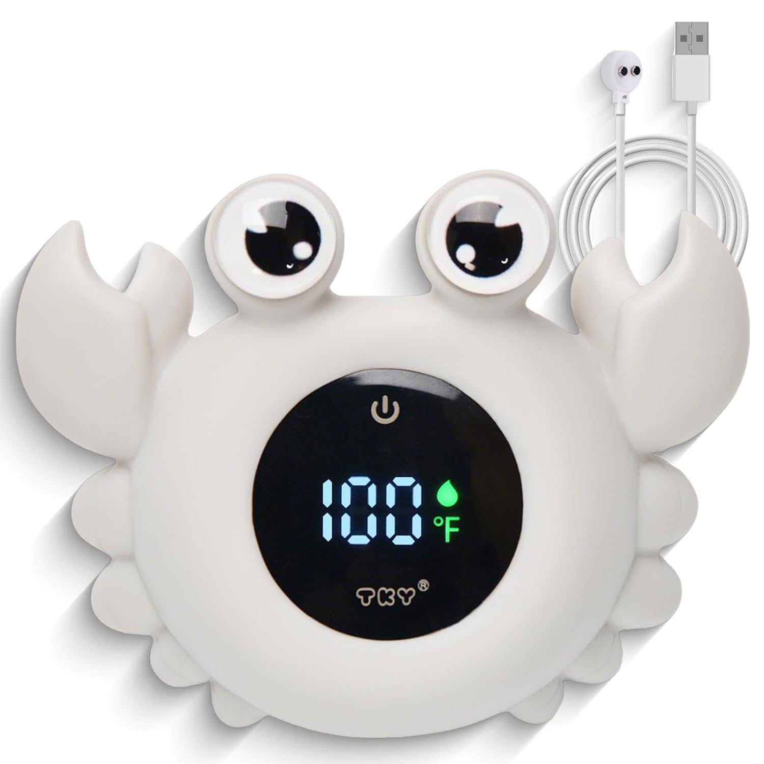 TKY Crab Baby Bath Thermometer Toy: Digital Floating LED with Color Alerts, Waterproof Sensor for Newborn Infant Safe Baths