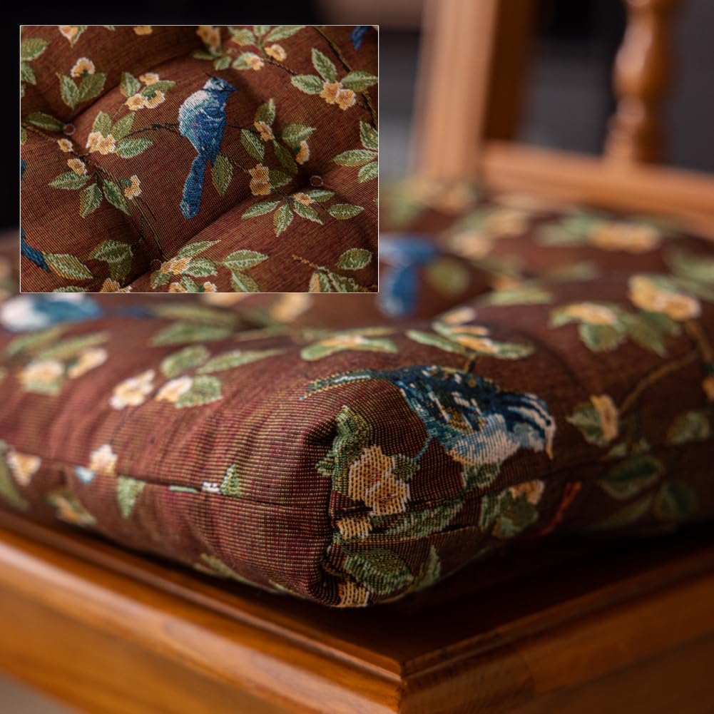 4Pack Farmhouse Bird Chair Cushions for Dining Chairs Floral Bird Kitchen Seat Cushion Soft Comfortable U-Shaped Chair Pads for Indoor Dining Room and Kitchen Chairs