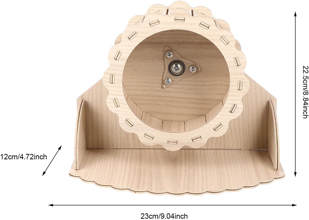 UPKOCH Silent Hamster Running Wheel Exercise Roller with Solid Wood Base 17.5cm for Small Animals Pet Suitable for Hamsters, Guinea Pigs, and Chinchillas