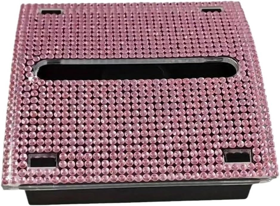 Glittery Clear Desk Sticky Notes Organizer Stationery Handwritten Accounts Container Desktop Tidy Up Box Office Essentials(Pink)