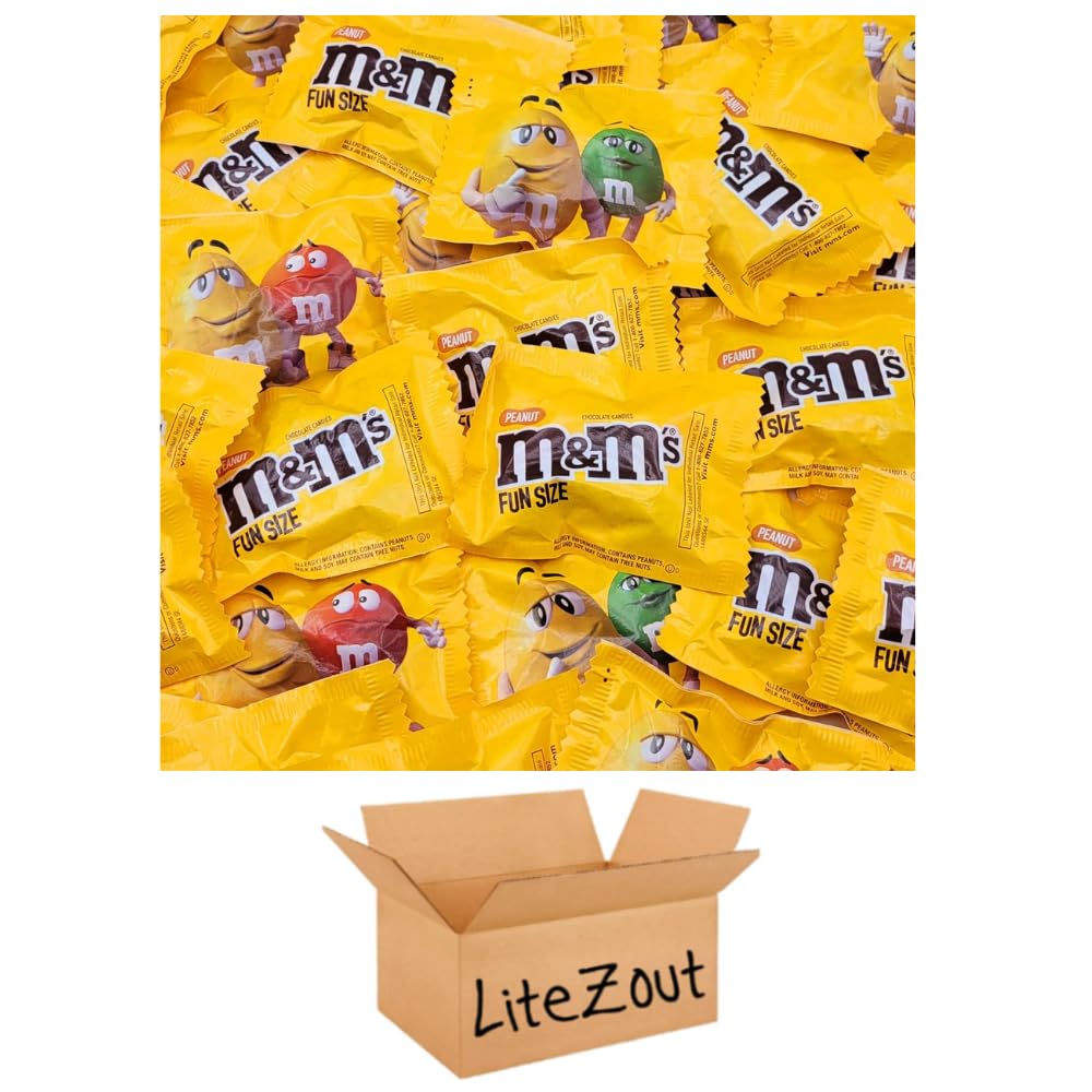 Peanuts Candy, Bulk Bundle, Fun Size, Individually Wrapped M&M Peanut Candy 2 POUNDS, by Litezout