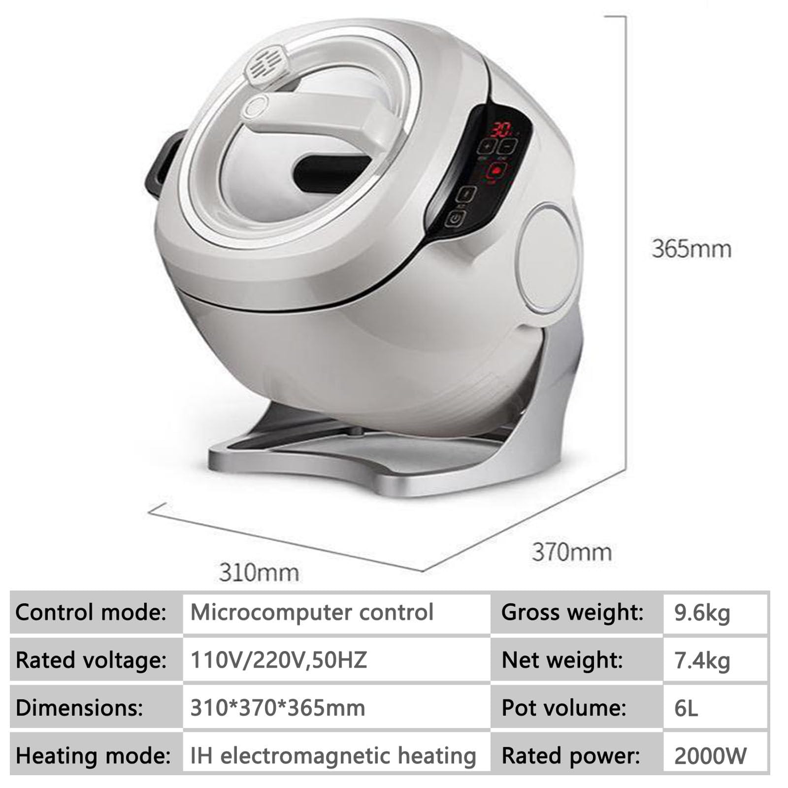 2000W komercyjny robot kuchenny, robot kuchenny typu bębnowego | maszyna do smażenia na patelni Cooke, wielofunkcyjna maszyna do smażenia na patelni, obrót o 360° i ogrzewanie 3D